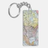 PORTE-CLÉS CARTE : L'AMÉRIQUE DU NORD, 1890 (Devant gauche)