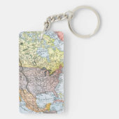 PORTE-CLÉS CARTE : L'AMÉRIQUE DU NORD, 1890 (Dos)