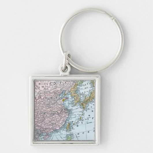 PORTE-CLÉS CARTE : L'ASIE DE L'EST, 1907 (Devant)