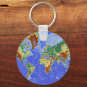 Porte-clés Carte mondiale géographique internationale (Recto)