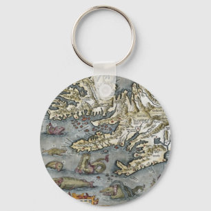 Porte-clés Carte Ortelius Monstres de mer Porte - clé
