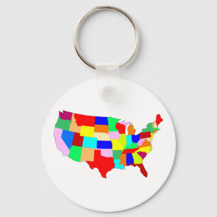 Porte-clés Carte Patchwork USA
