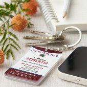 Porte-clés Carte personnalisée Contact d'urgence d'alerte Méd (Devant droit)