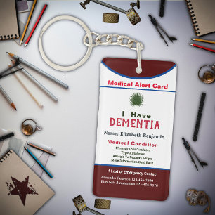 Porte-clés Carte personnalisée Contact d'urgence d'alerte Méd