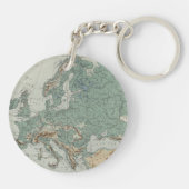 Porte-clés Carte physique de l'Europe (Dos)
