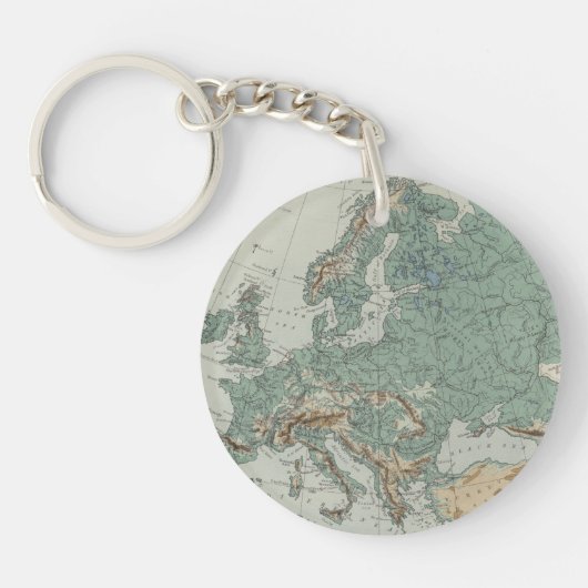 Porte-clés Carte physique de l'Europe (Devant)