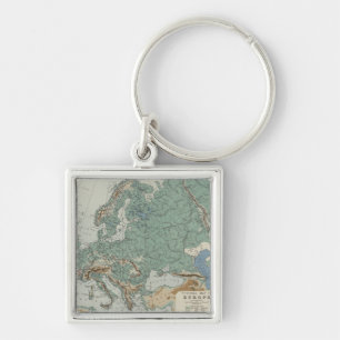 Porte-clés Carte physique de l'Europe