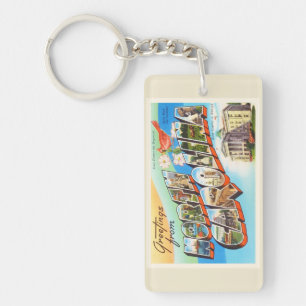Porte-clés Carte postale de Vintage voyage de l'état #2 OR d