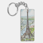 Porte-clés Carte postale dépeignant Tour Eiffel (Devant gauche)