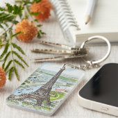 Porte-clés Carte postale dépeignant Tour Eiffel (Devant droit)