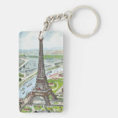 Porte-clés Carte postale dépeignant Tour Eiffel (Dos)