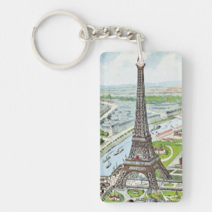 Porte-clés Carte postale dépeignant Tour Eiffel