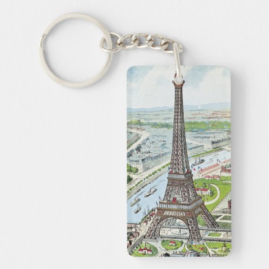 Porte-clés Carte postale dépeignant Tour Eiffel (Devant)
