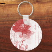 Porte-clés Carte postale Rose rouge (Recto)