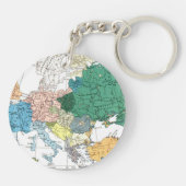 Porte-clés Carte raciale de l'Europe (Dos)