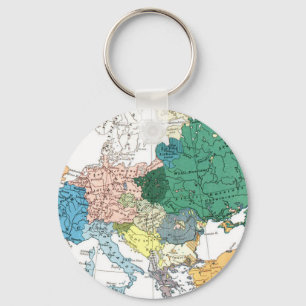 Porte-clés Carte raciale de l'Europe