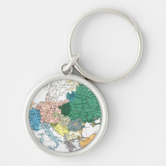 Porte-clés Carte raciale de l'Europe (Devant)