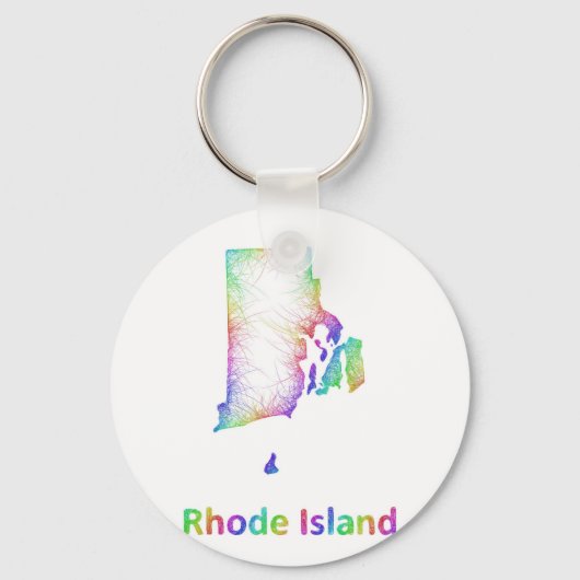 Porte-clés Carte Rainbow Rhode Island (Recto)