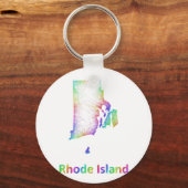 Porte-clés Carte Rainbow Rhode Island (Recto)