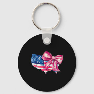 Porte-clés Carte Retro Usa America Coquette Bow 4 juillet Ind