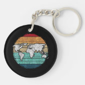 Porte-clés Carte Retro World (Dos)