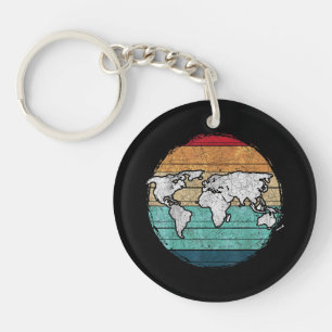 Porte-clés Carte Retro World