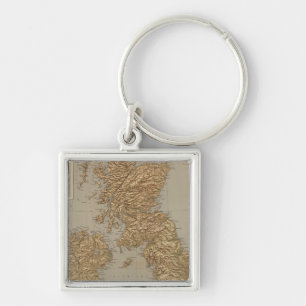 Porte-clés Carte stéréographique des îles britanniques