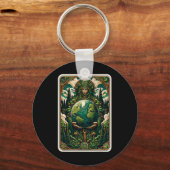 Porte-clés Carte Tarot d'Art Nature Enchantant par le Gardien (Recto)