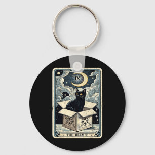 Porte-clés Carte Tarot Hermite Chat En Boîte Mystic Funny Cha