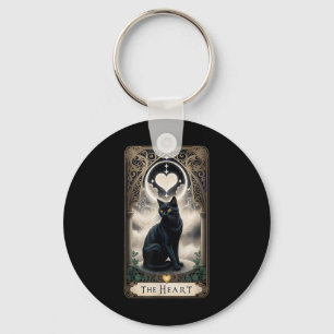 Porte-clés Carte Tarot Le Coeur I Carte Tarot Chat Noir Pour