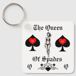 Porte-clés Carte Tarot Queen of Spades Thunder_Cove