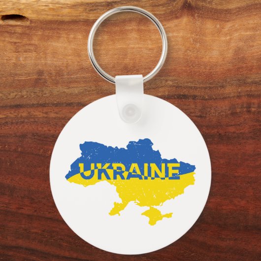 Porte-clés Carte ukrainienne. Drapeau ukrainien. Ukraine (Recto)