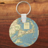 Porte-clés Carte vintage de Cape Cod (1940) (Recto)