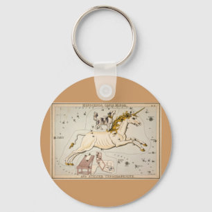 Porte-clés Carte vintage de constellation d'étoile de licorn