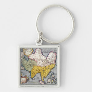 Porte-clés Carte vintage de l'Asie 1580