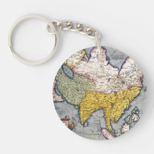 Porte-clés Carte vintage de l'Asie 1580