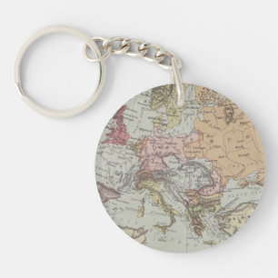 Porte-clés Carte vintage de l'Europe