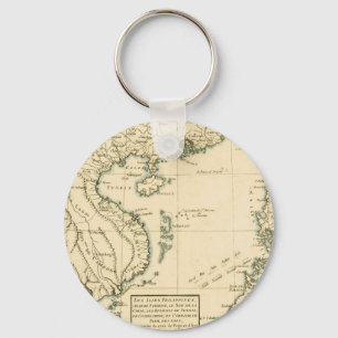 Porte-clés Carte vintage de l'Océan Indien de l'Inde