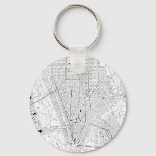 Porte-clés Carte vintage de New York City (1911)