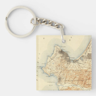 Porte-clés Carte Vintage Monterey Carmel-by-the-Sea Californi