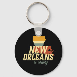 Porte-clés Carte vintage Retro New Orleans Louisiane USA City