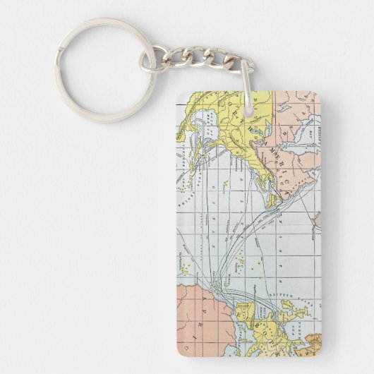 PORTE-CLÉS CARTE : VOYAGES ATLANTIQUES (Devant)