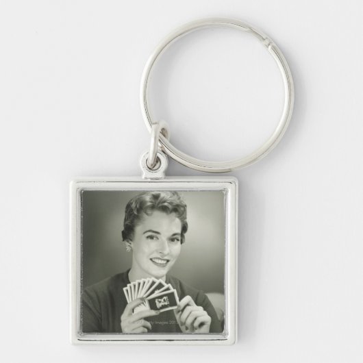 Porte-clés Cartes de jeu de femme (Devant)
