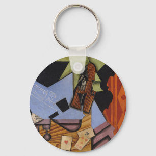 Porte-clés Cartes de violon et de jeu sur un Tableau
