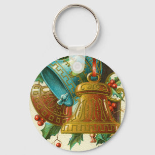 Porte-clés Cartes de vœux vintage de Noël, Cloches de Noël