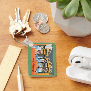 Porte-clés Cartes de voyage vintage de Boston Massachusetts