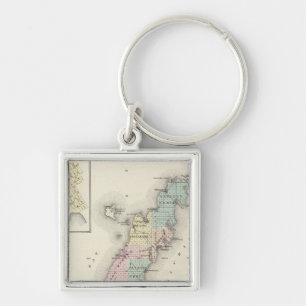 Porte-clés Cartes du comté de Door, de Sturgeon Bay et de Jen