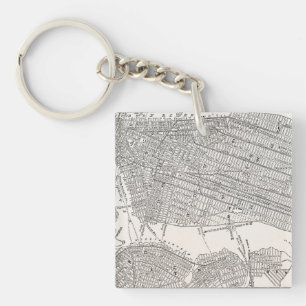 Porte-clés Cartes vintages de la carte NYC de New York City