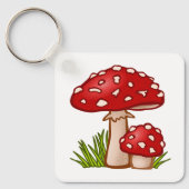 Porte-clés Cartographie de champignon rouge (Recto)