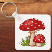 Porte-clés Cartographie de champignon rouge (Recto)